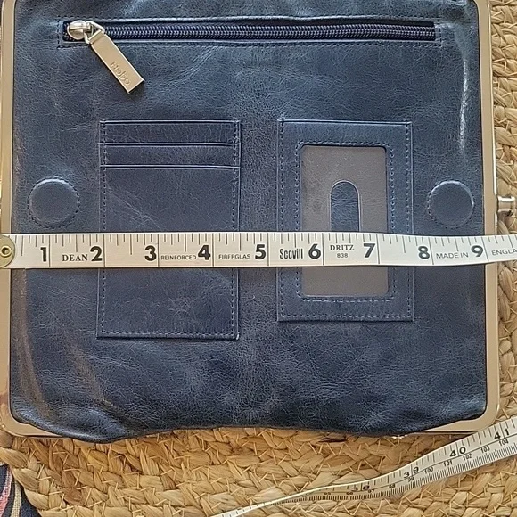 HOBO Original Lauren Wallet Clutch Turquoise Blue Silver Hardware EUC - Picture 14 of 16